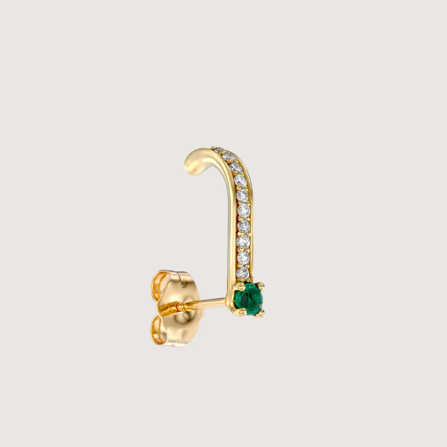 Earring 13 - Emerald & White Diamonds