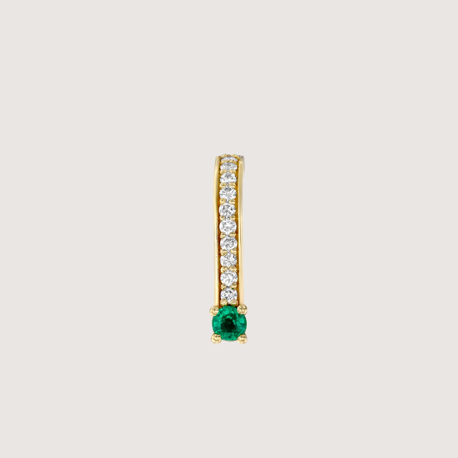 Earring 13 - Emerald & White Diamonds