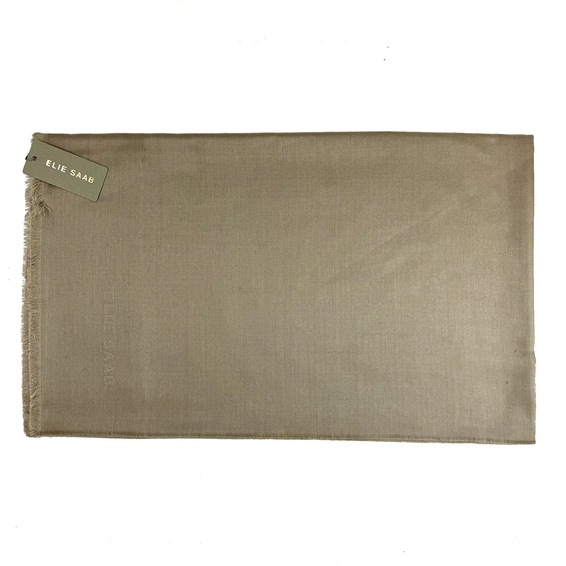 Elie Saab Scarf Taupe - Luxury Wool Silk Designer Shawl