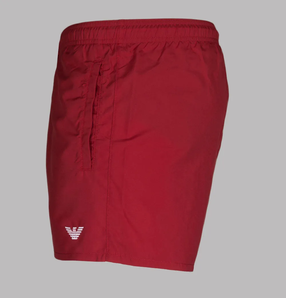 Emporio Armani Embroidered Eagle Swim Shorts Poppy Red