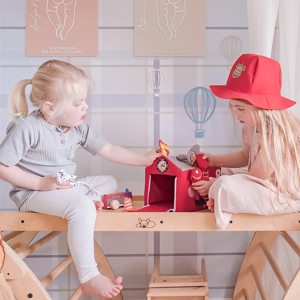 Fire Station Playset with Hat & Accessories