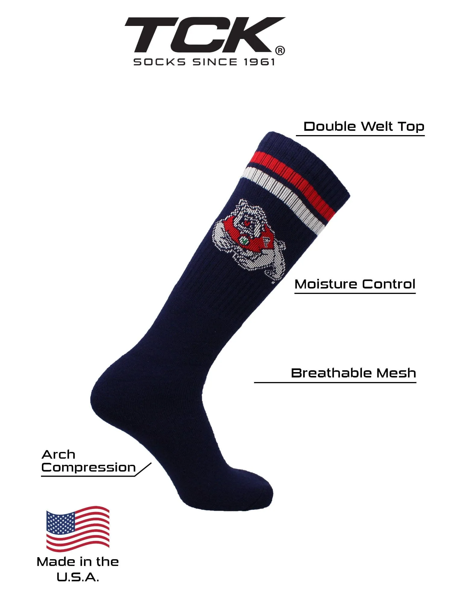 Fresno State Bulldogs Socks Throwback Tube