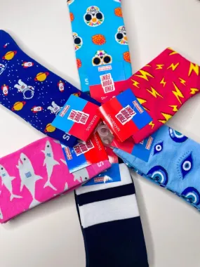 Fun Unisex Novelty Crew Stocking Stuffer Socks Bundle | 6 Pack