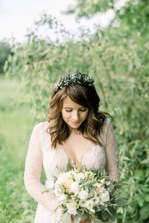 Greenery boho flower headband