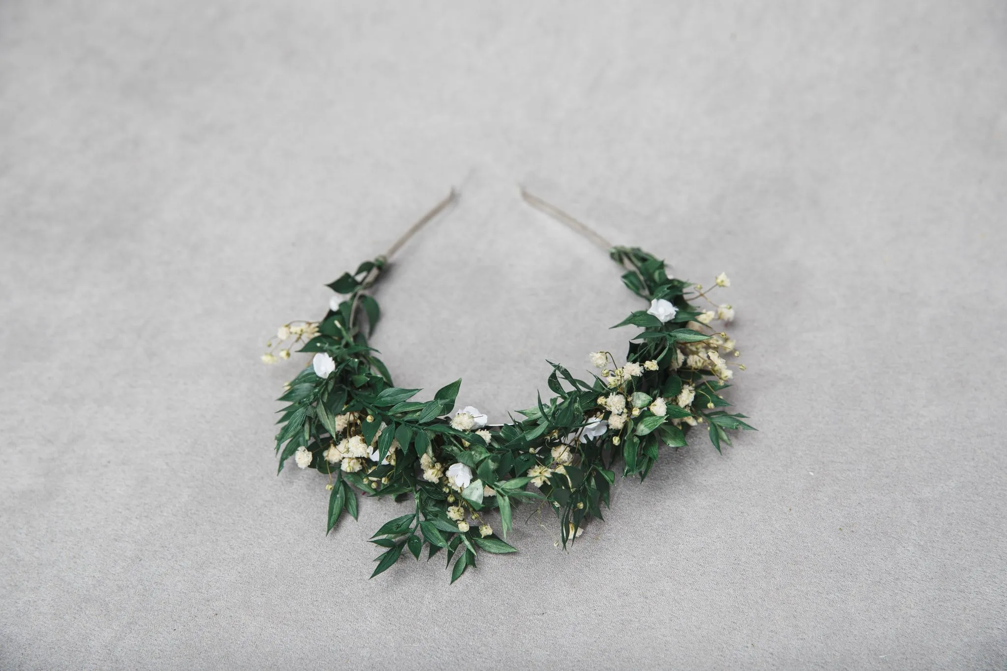 Greenery boho flower headband