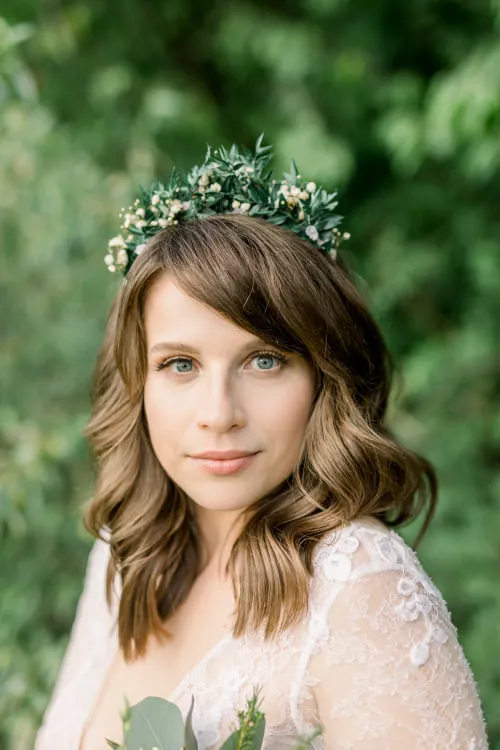 Greenery boho flower headband