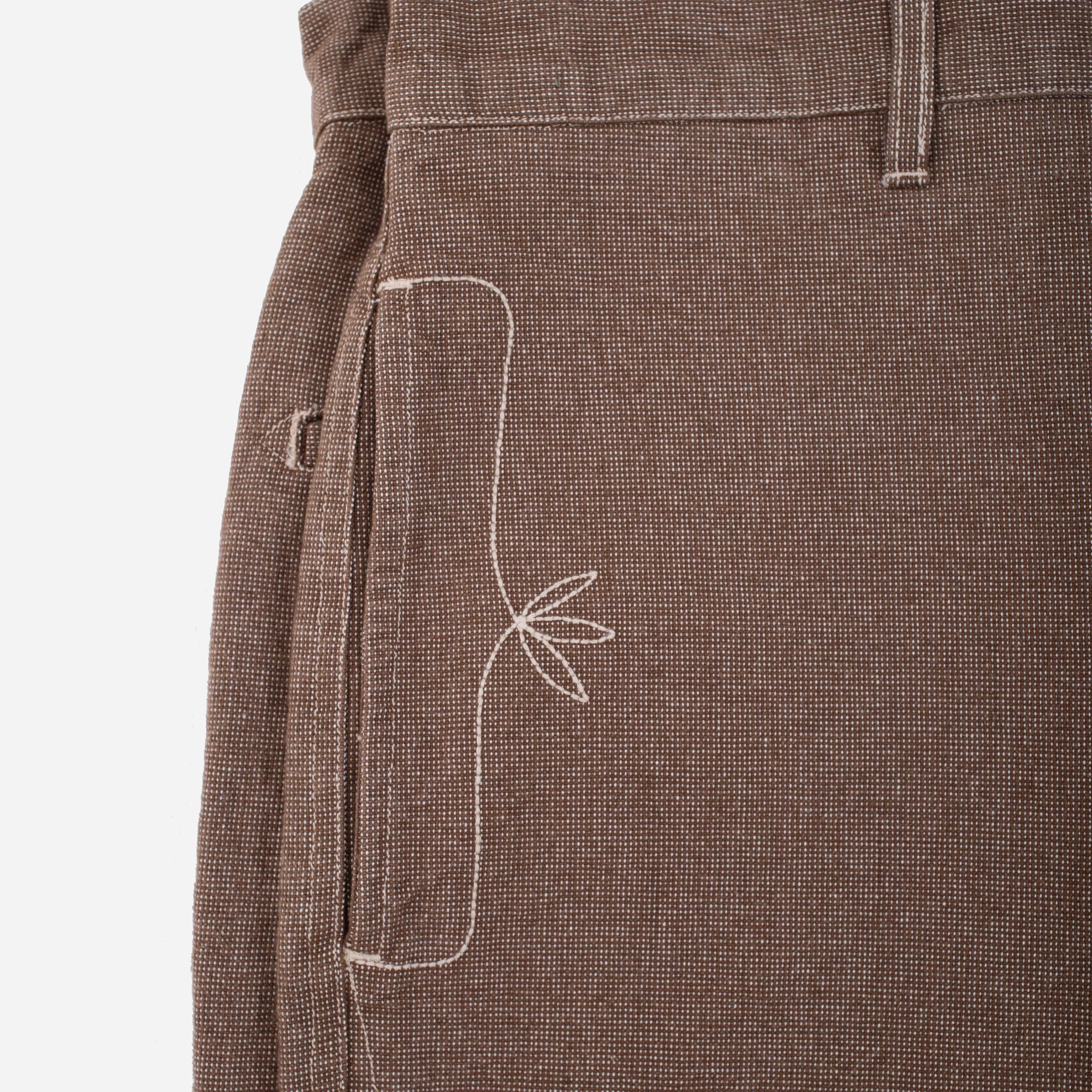 HEAVY PINPOINT CANVAS CHINO PANT - BROWN