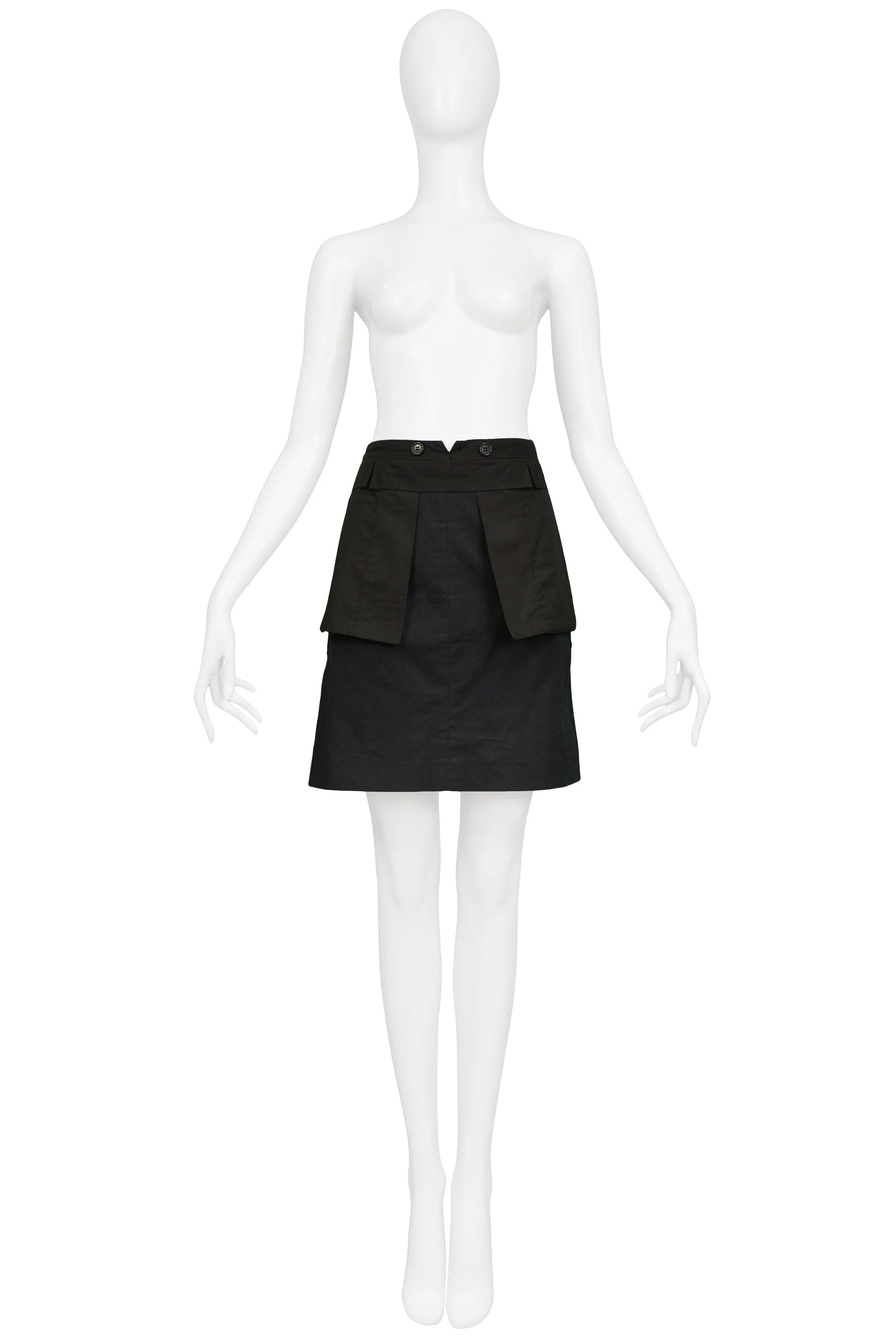 HELMUT LANG BLACK INSIDE-OUT COTTON SKIRT