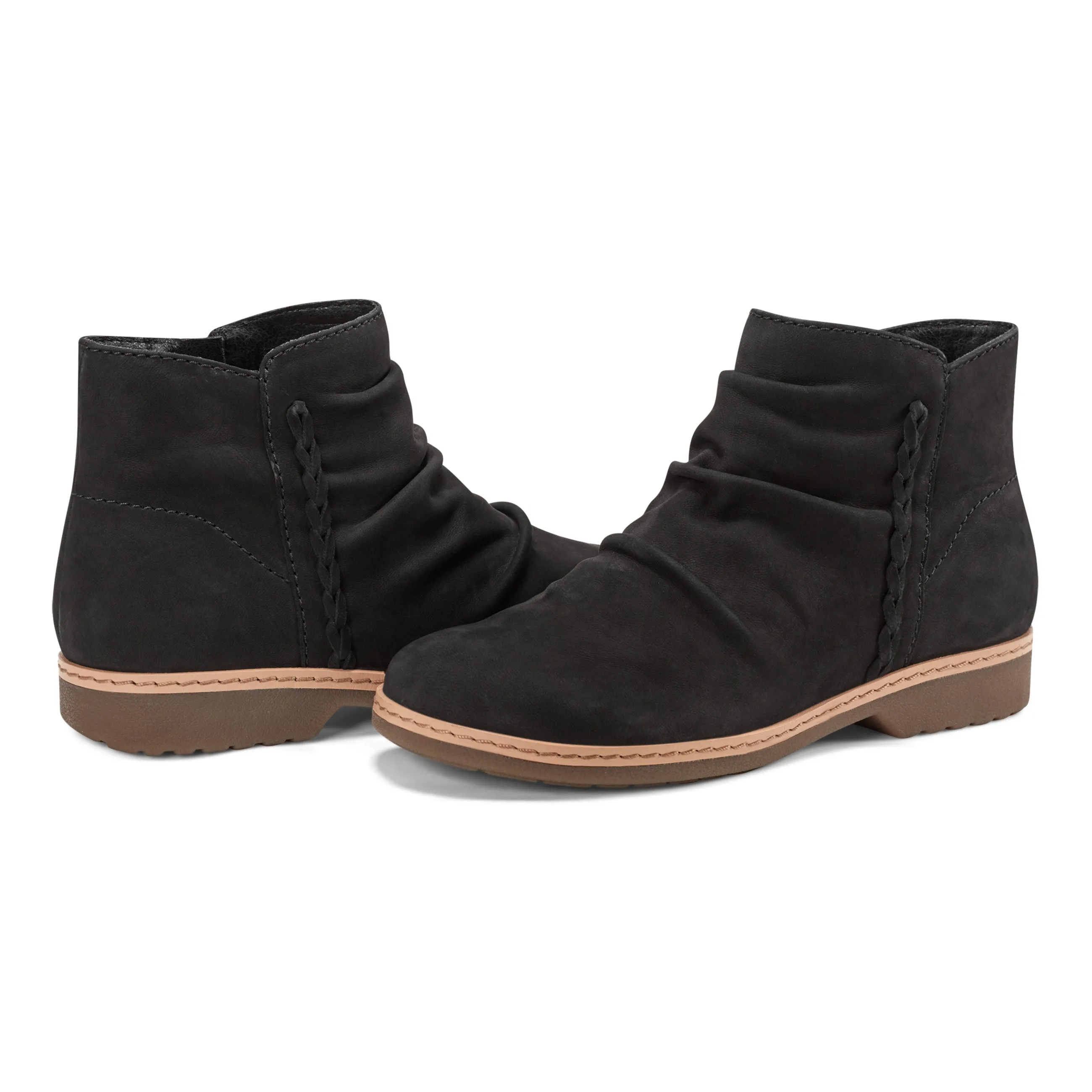 Hilaree Water Repellent Round Toe Ruched Casual Booties