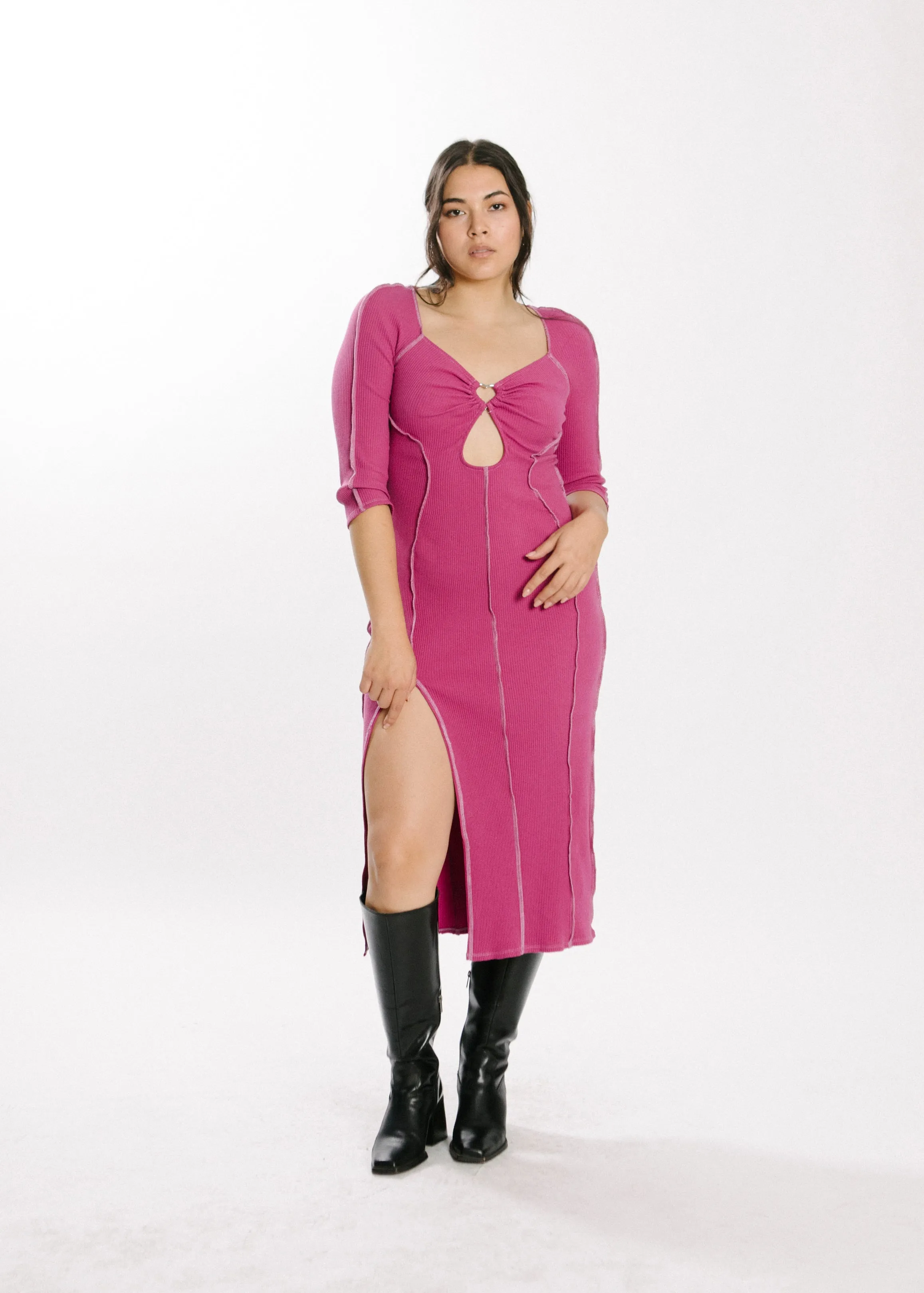 KEYHOLE HEART DRESS - PETUNIA