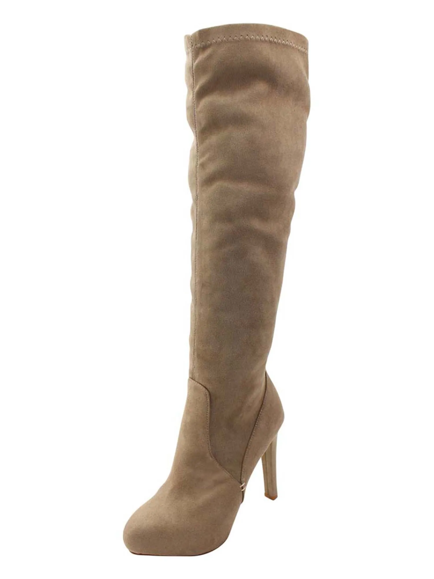 Knee High Heel Womens Suede-Like Boots