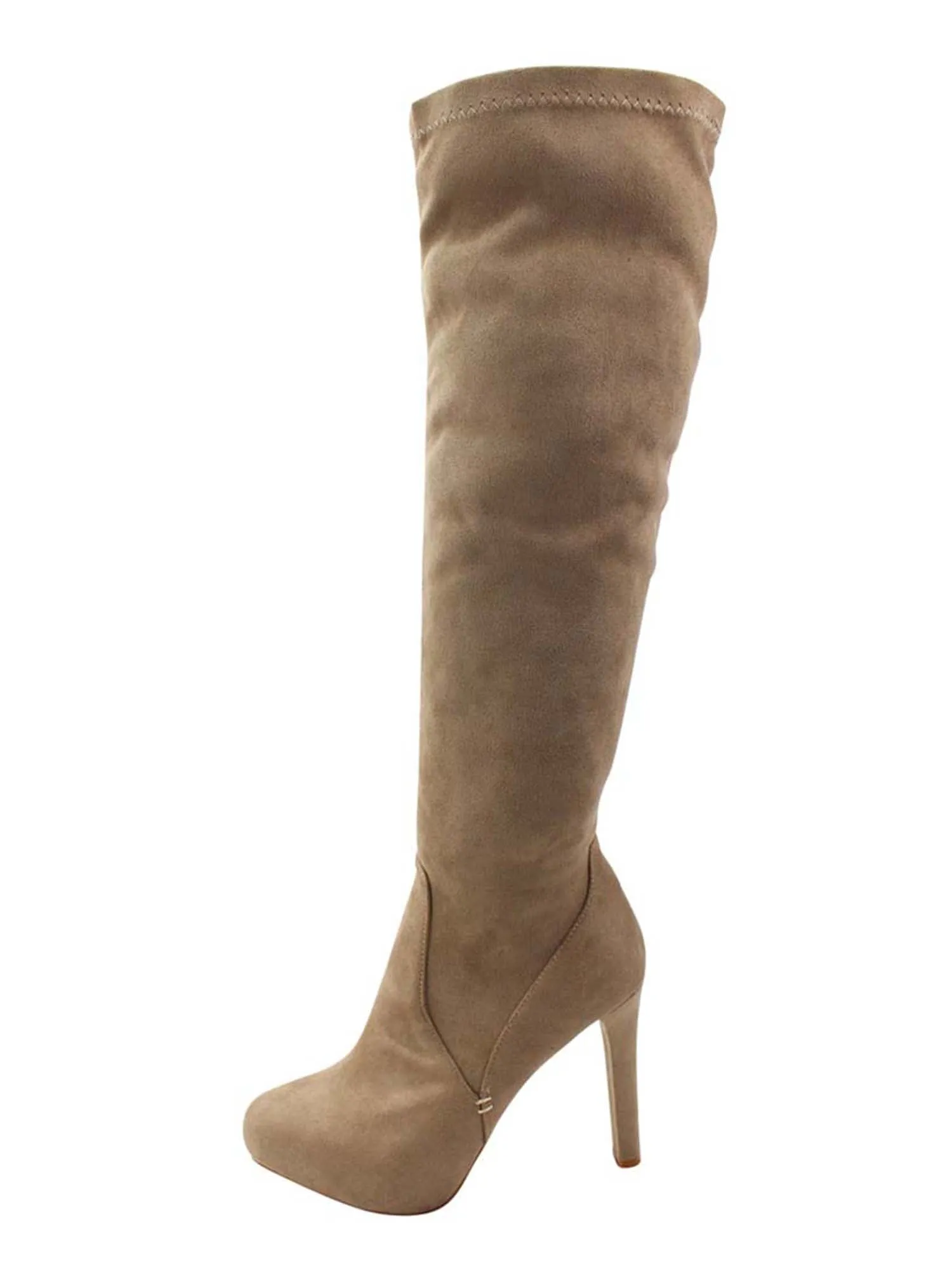 Knee High Heel Womens Suede-Like Boots