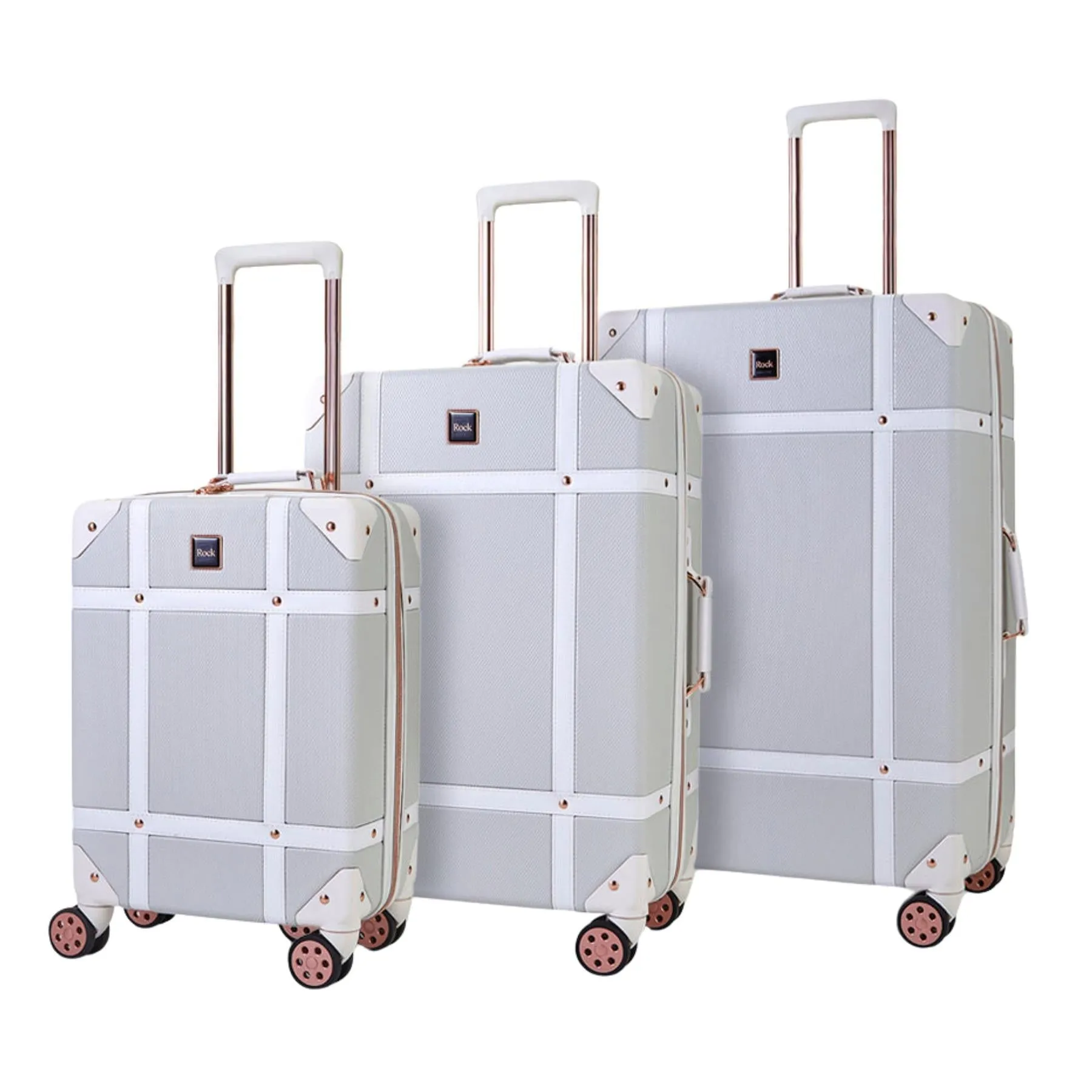 Luggage Suitcase Travel Bag Carry On Hand Cabin Check in Hard-Shell 4 Spinner Wheels Trolley Set | Vintage