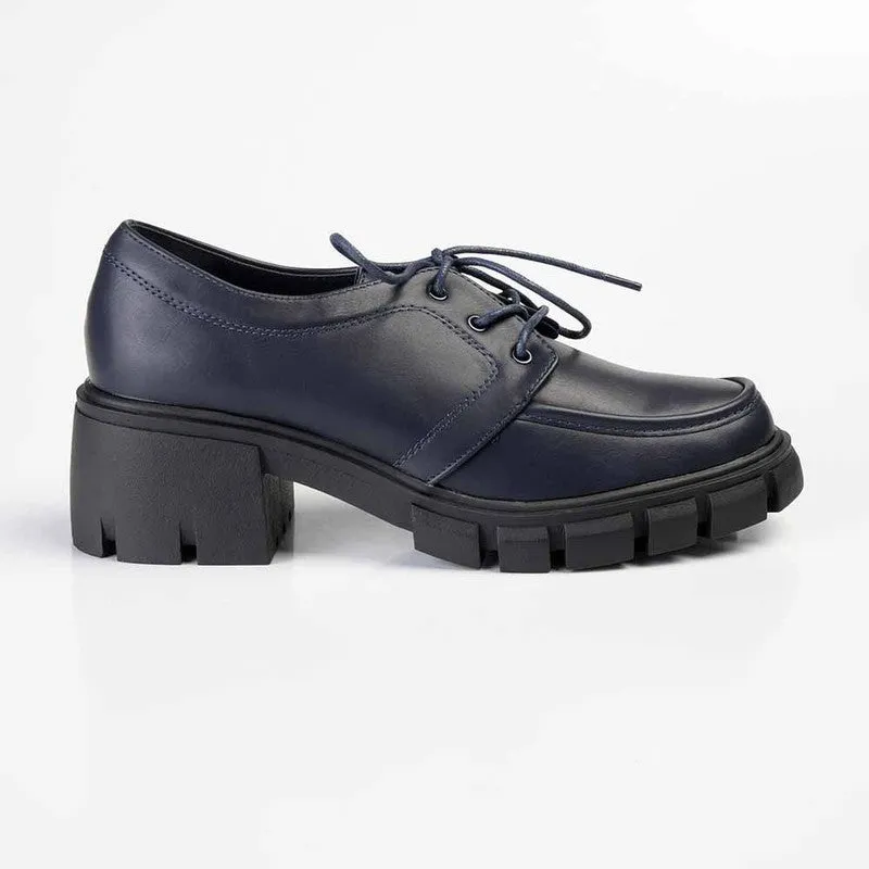 Madison Estee Chunky Sole Lace Up Brogue - Navy