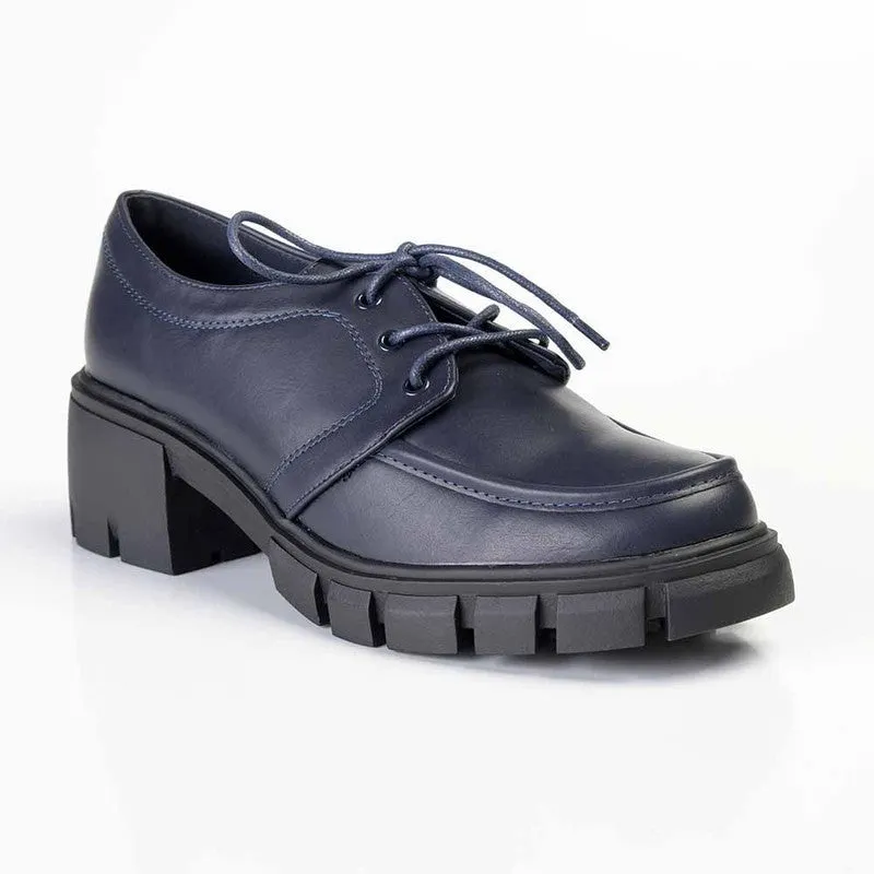 Madison Estee Chunky Sole Lace Up Brogue - Navy