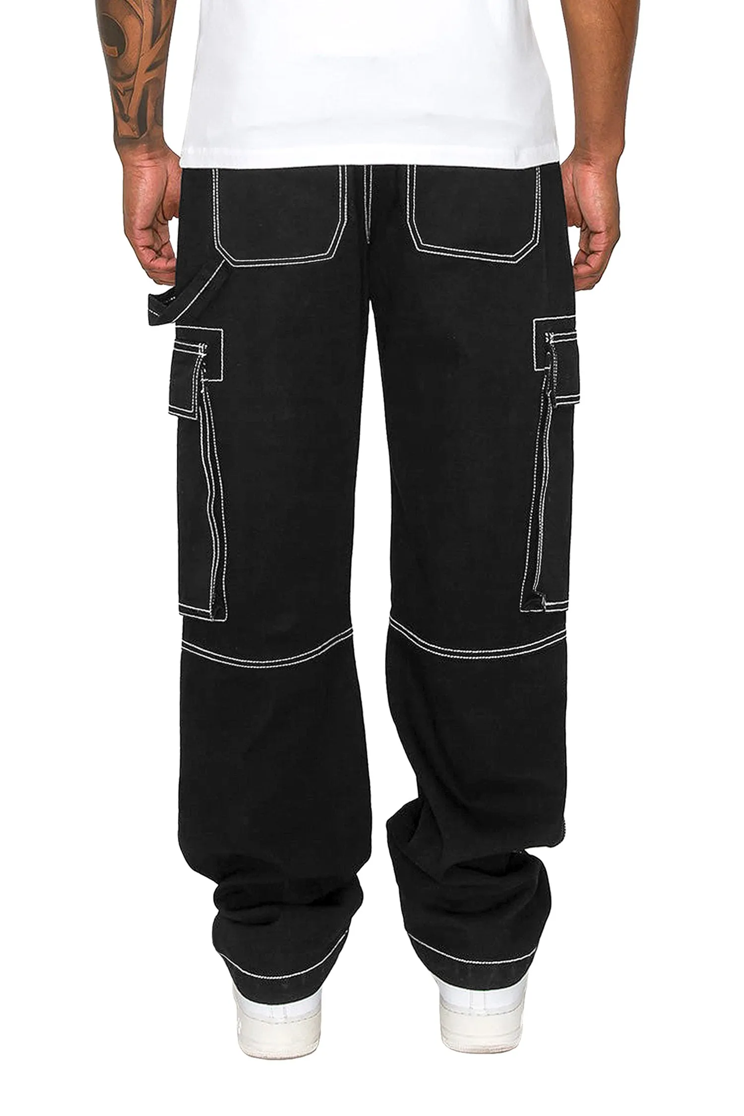 Men's Contrast Stitch Baggy Utility Pants