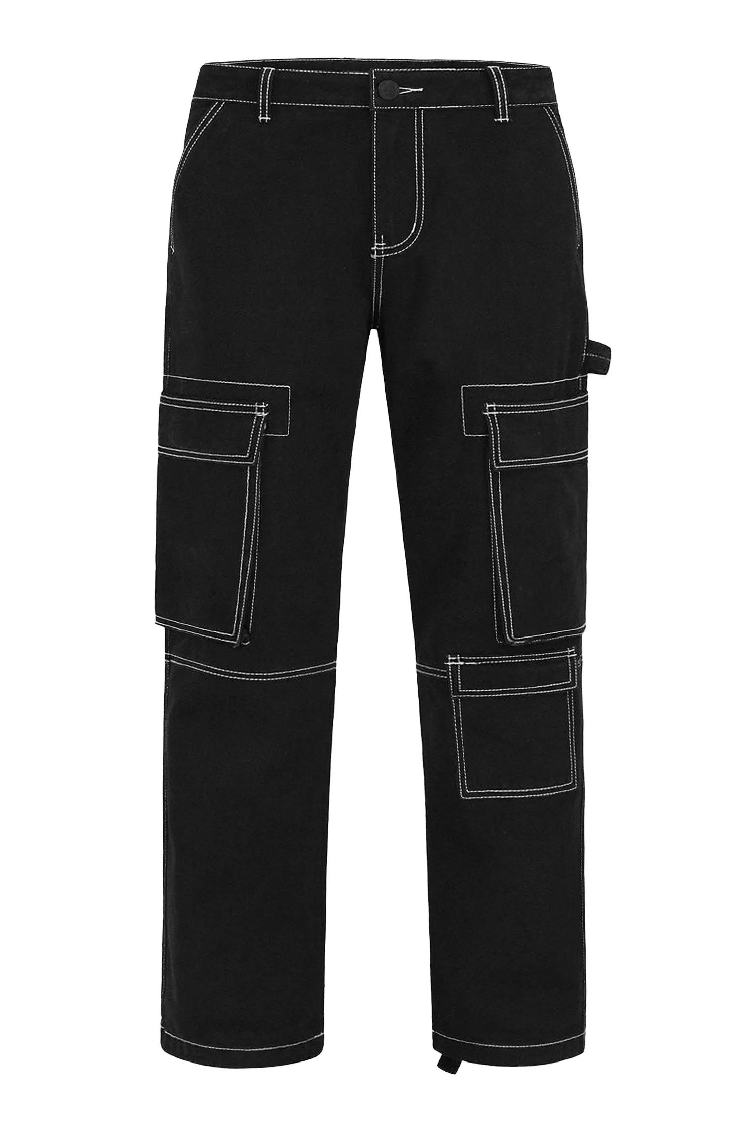 Men's Contrast Stitch Baggy Utility Pants