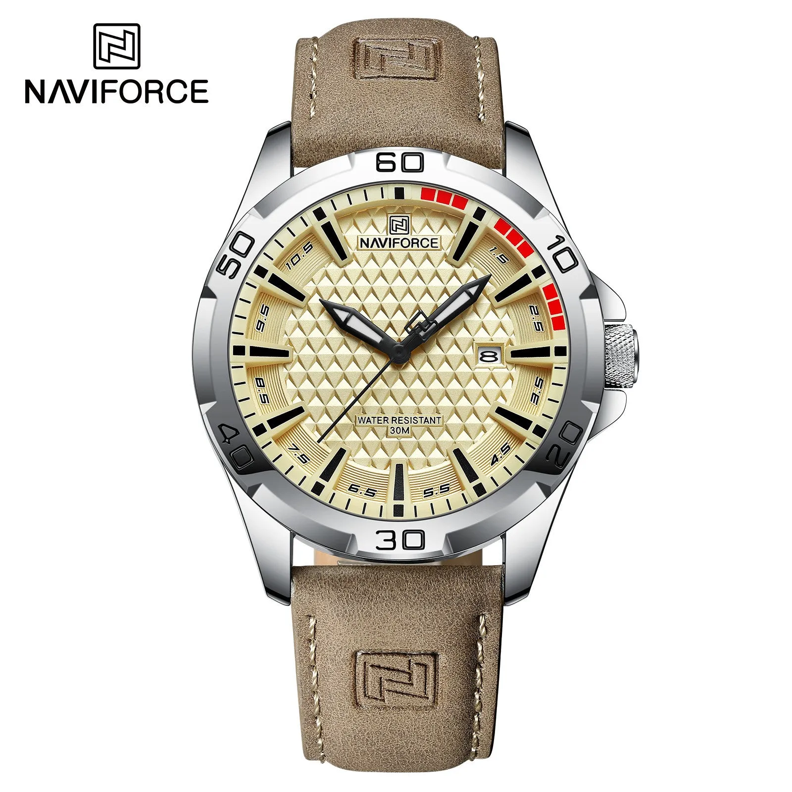 NAVIFORCE Casual Sport Watches for Men Top Brand Luxury Military Leather Wrist Watch Man Clock Fashion Quartz Men Watch Relogio NF8023