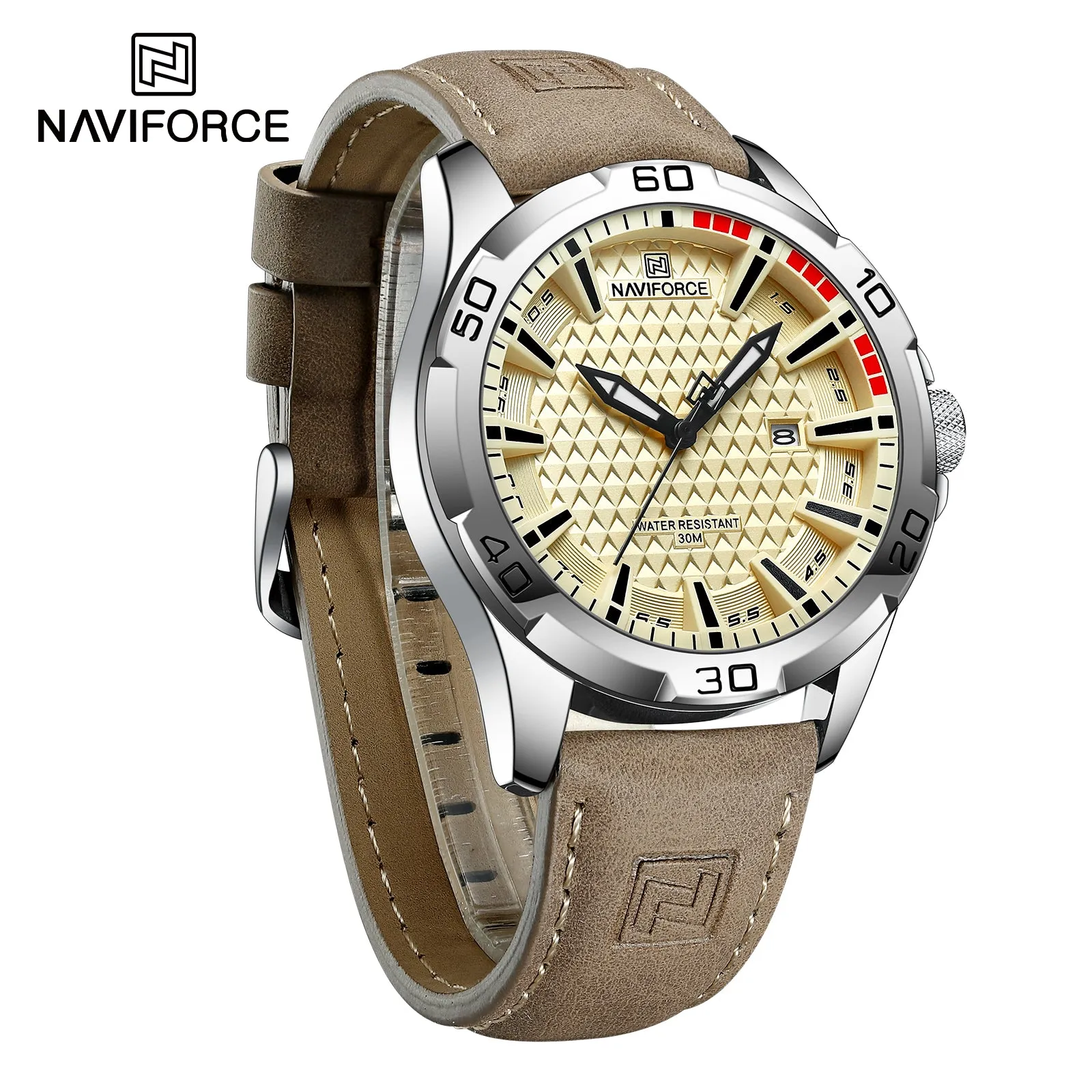 NAVIFORCE Casual Sport Watches for Men Top Brand Luxury Military Leather Wrist Watch Man Clock Fashion Quartz Men Watch Relogio NF8023