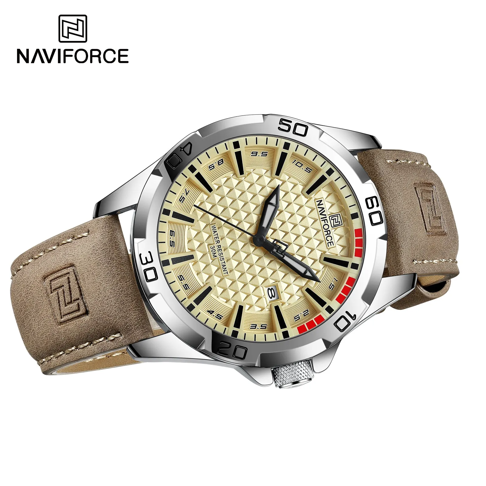 NAVIFORCE Casual Sport Watches for Men Top Brand Luxury Military Leather Wrist Watch Man Clock Fashion Quartz Men Watch Relogio NF8023