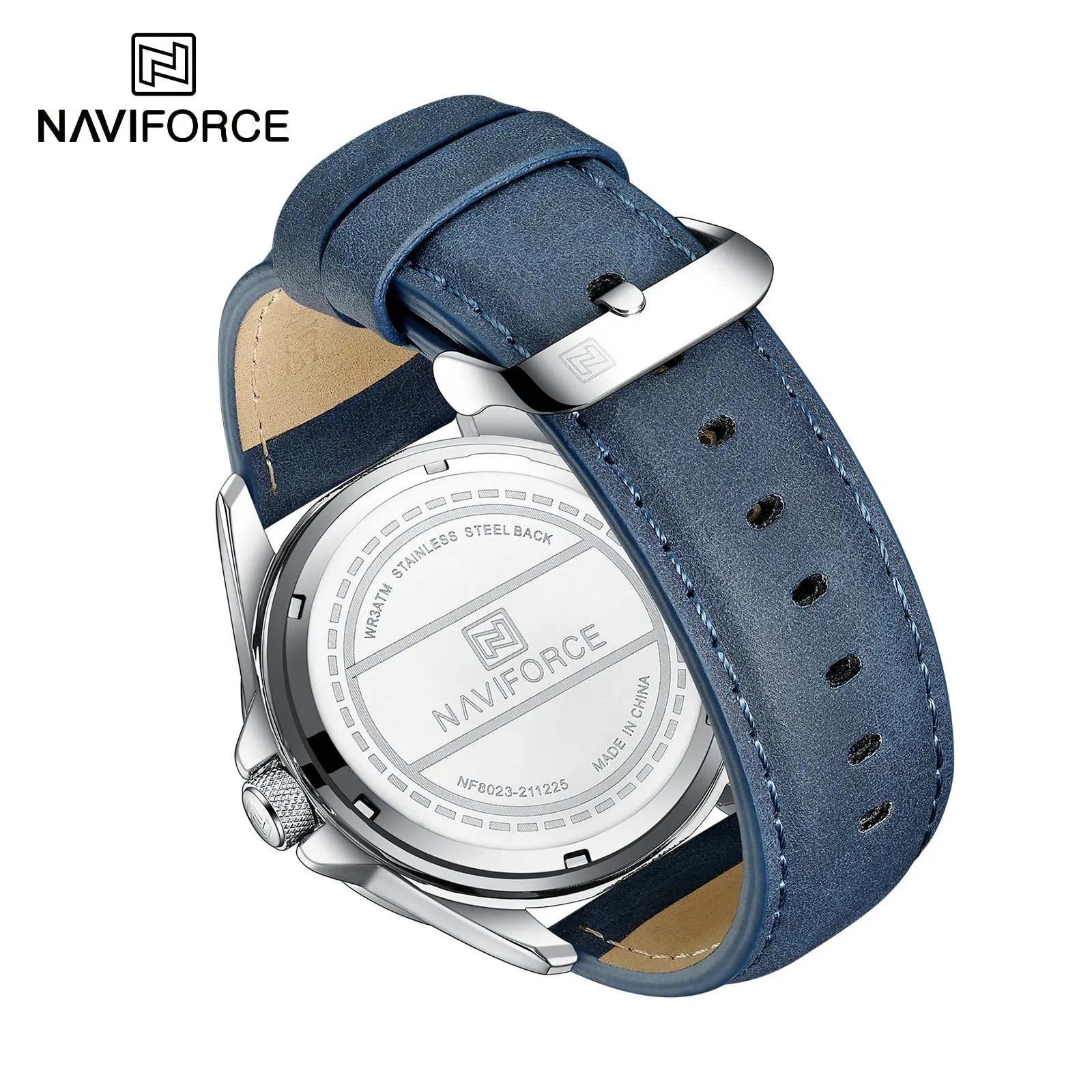 NAVIFORCE Casual Sport Watches for Men Top Brand Luxury Military Leather Wrist Watch Man Clock Fashion Quartz Men Watch Relogio NF8023