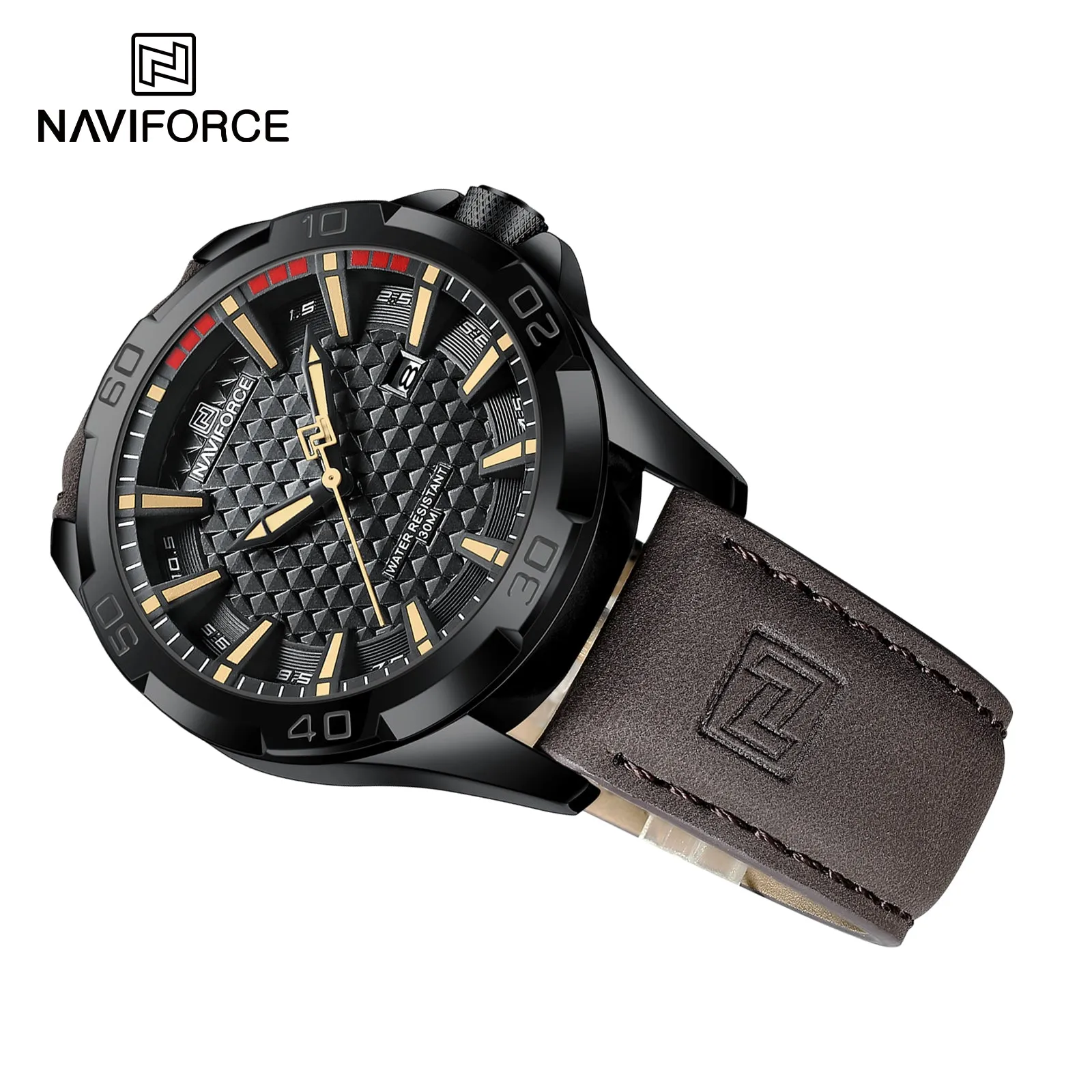 NAVIFORCE Casual Sport Watches for Men Top Brand Luxury Military Leather Wrist Watch Man Clock Fashion Quartz Men Watch Relogio NF8023