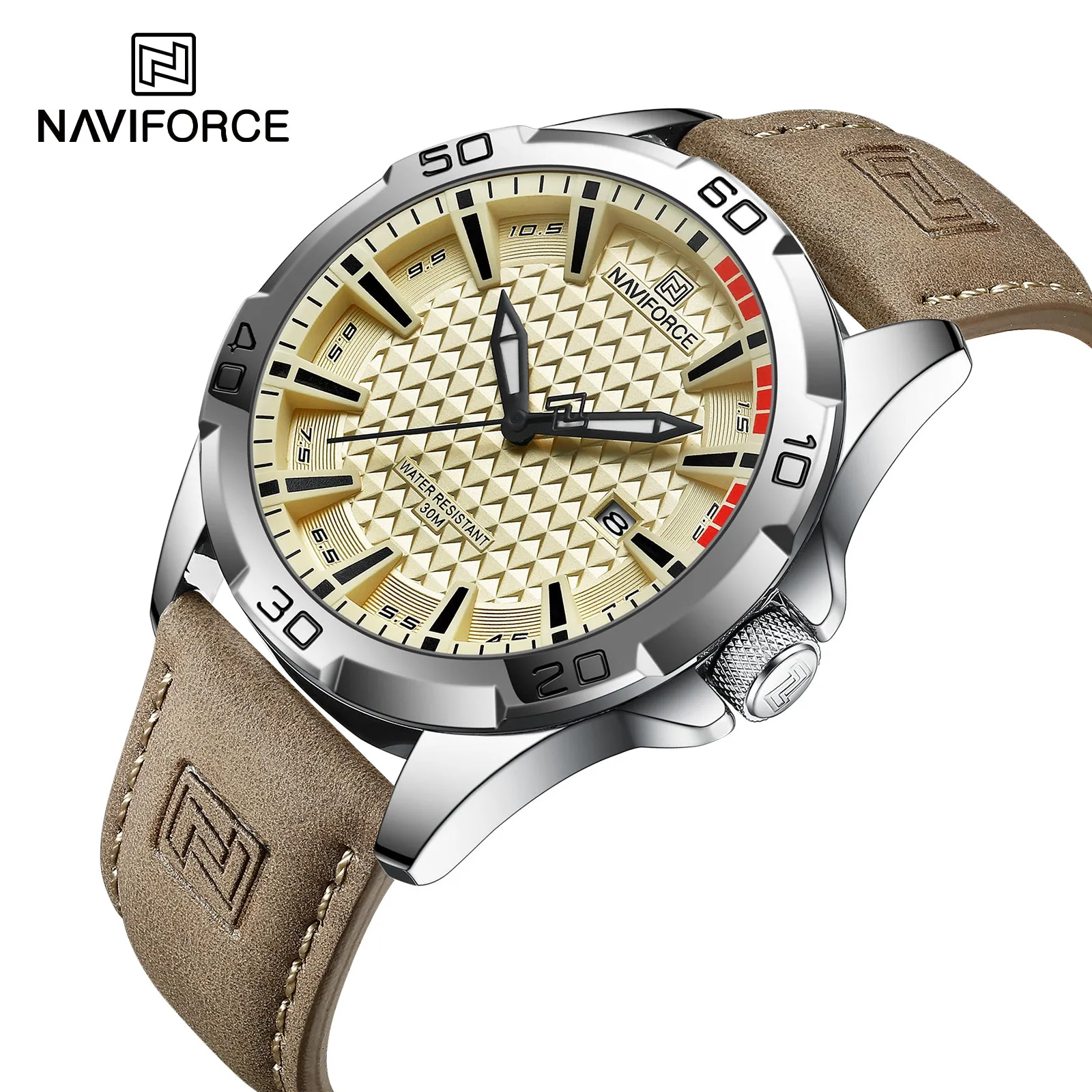 NAVIFORCE Casual Sport Watches for Men Top Brand Luxury Military Leather Wrist Watch Man Clock Fashion Quartz Men Watch Relogio NF8023