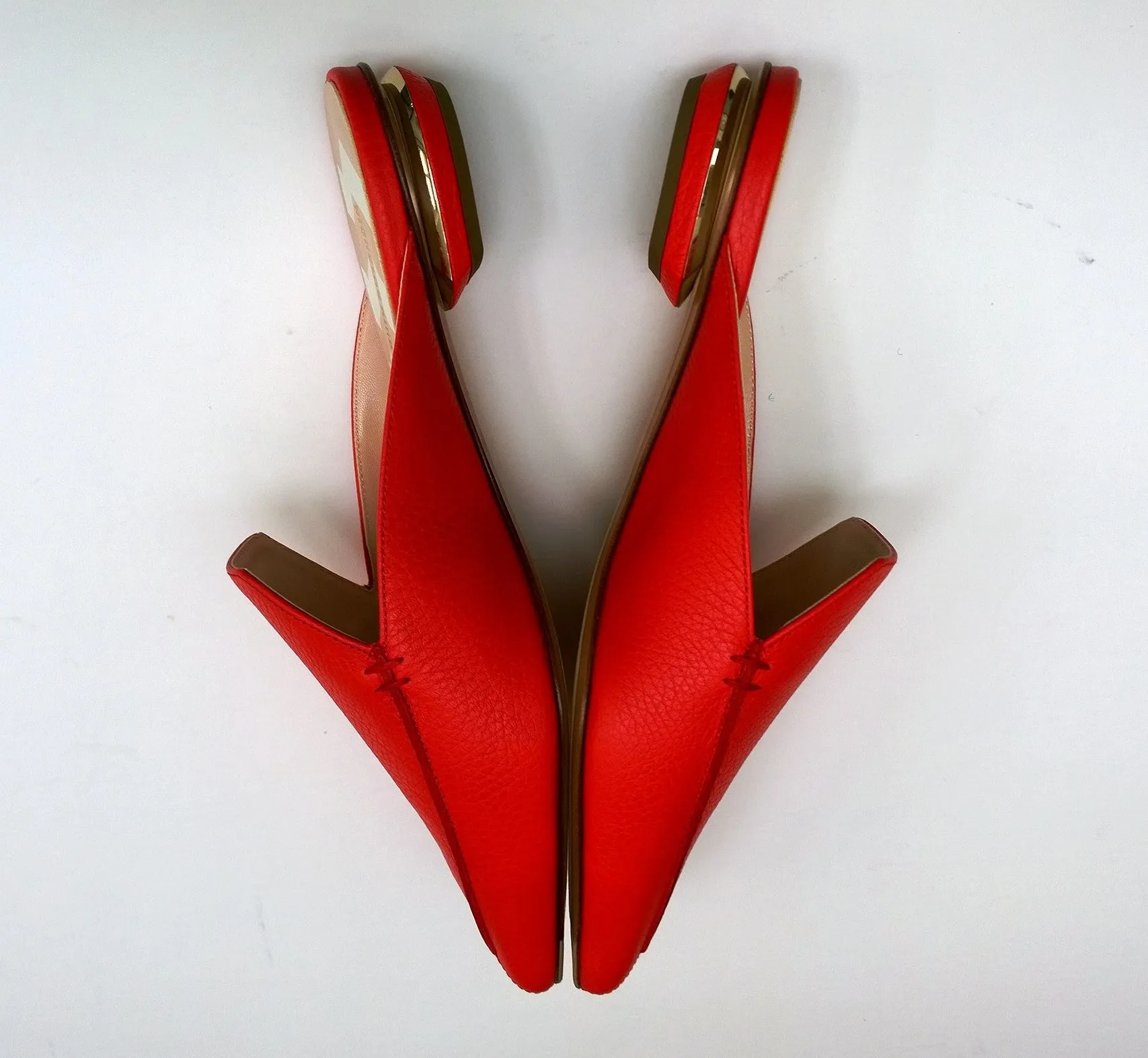 Nicholas Kirkwood Beya Slides in Poppy Red Leather Flats Slippers