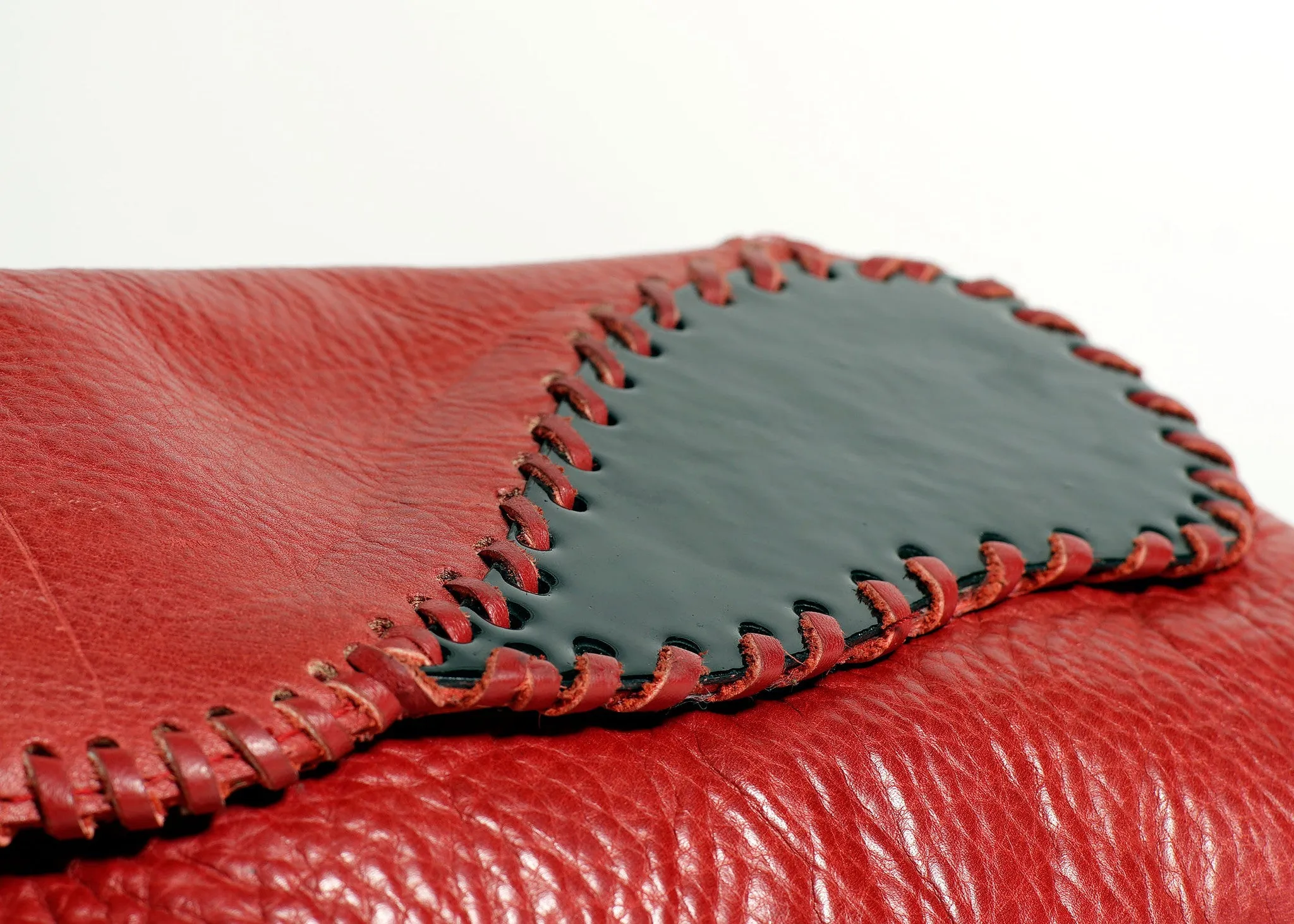 Red Leather Enamel Clutch