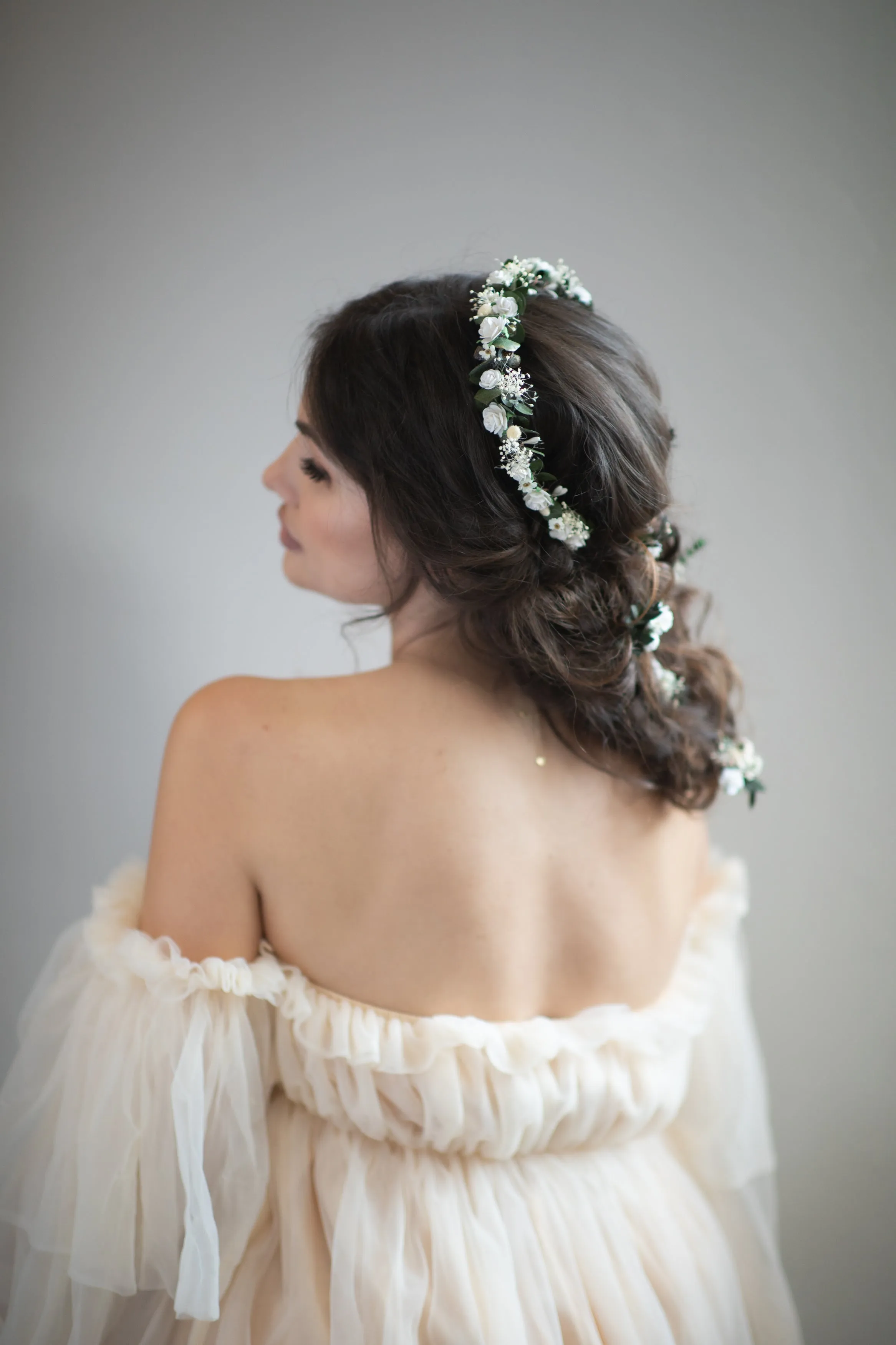 Romanic bridal half wreath and hairpins