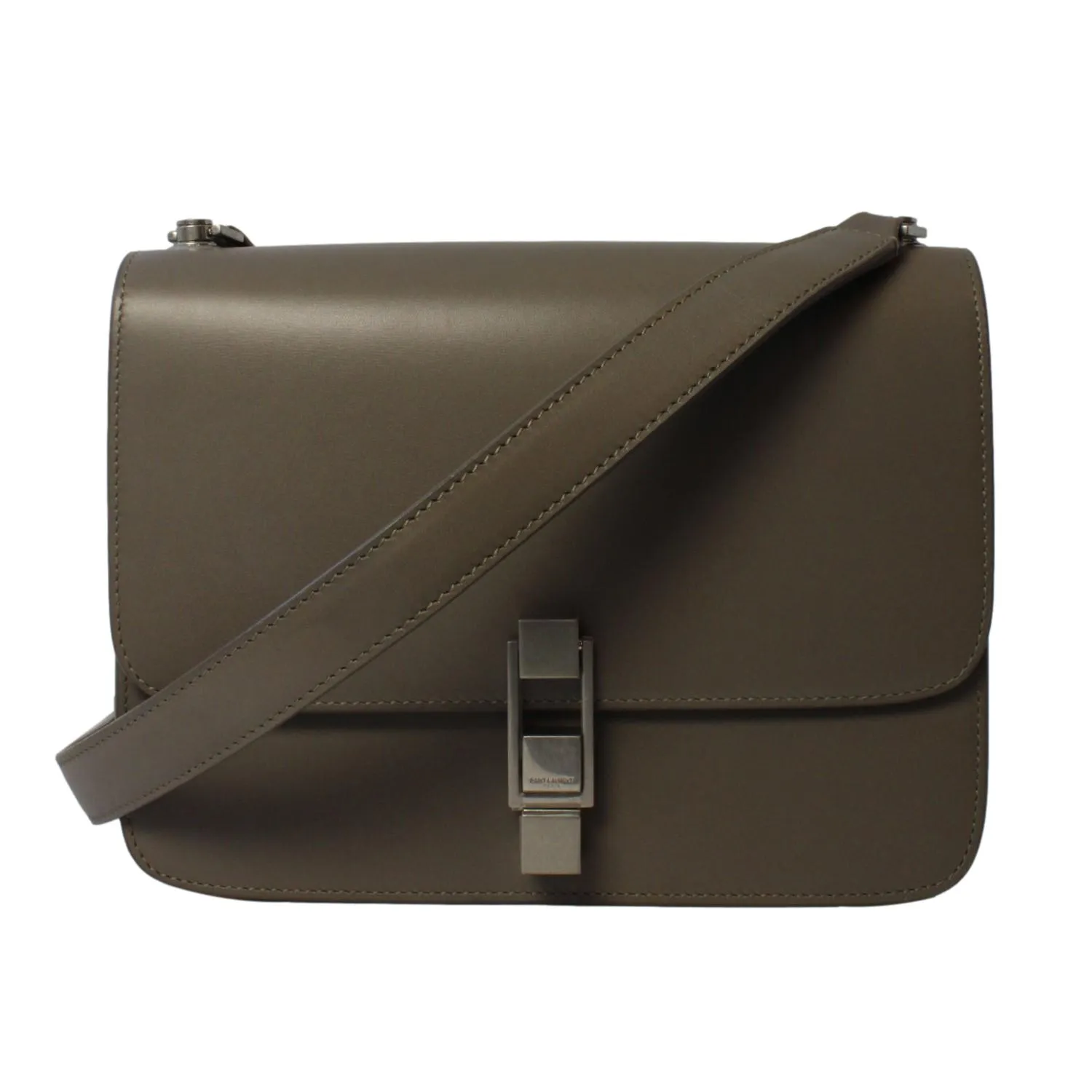 Saint Laurent Carre Taupe Ultra Soft Calf Leather Shoulder Bag