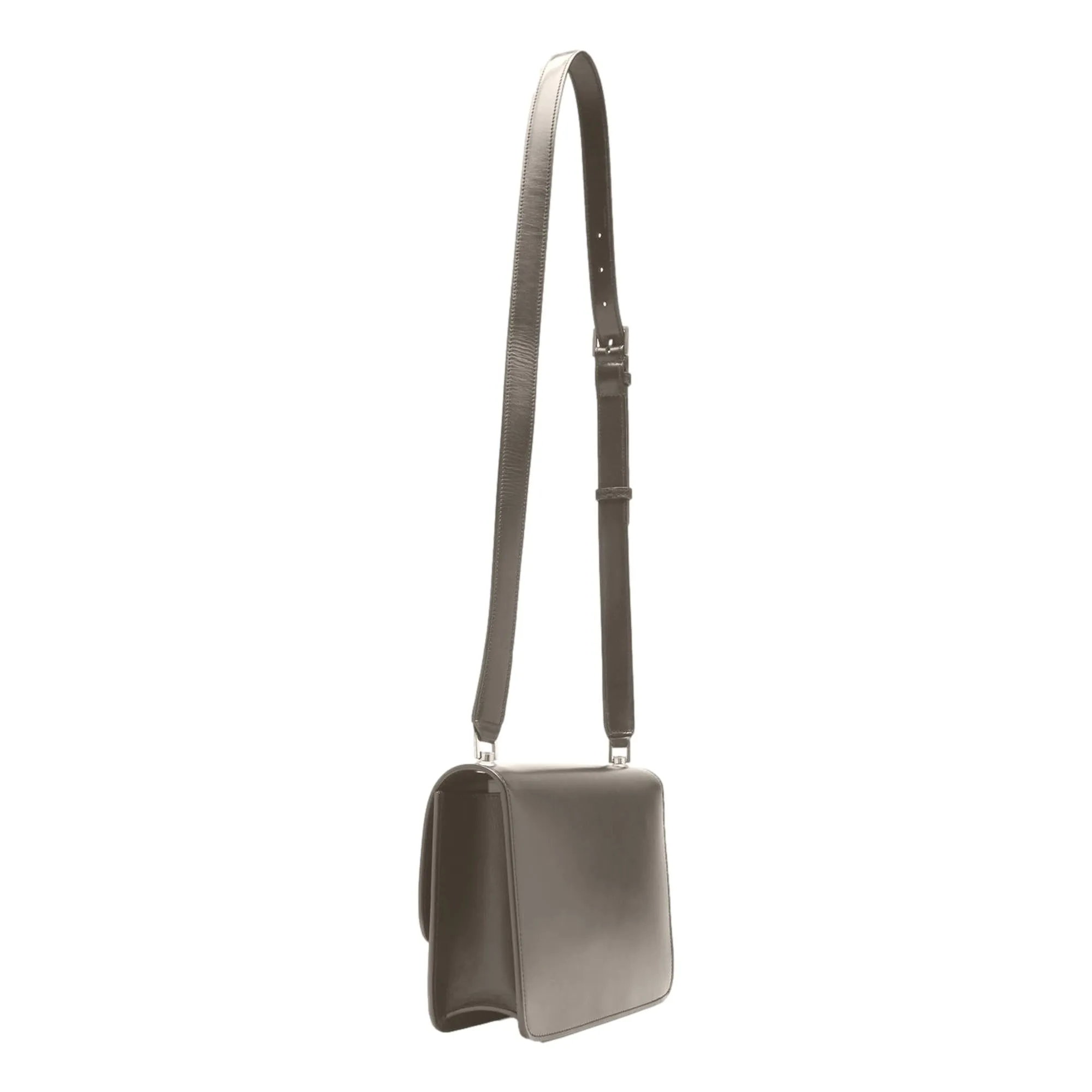 Saint Laurent Carre Taupe Ultra Soft Calf Leather Shoulder Bag