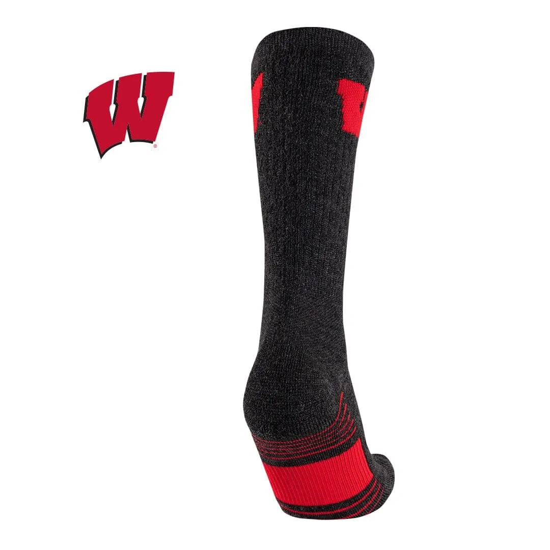 TCK University of Wisconsin Badgers Socks - Pure Merino Wool - Far Trek