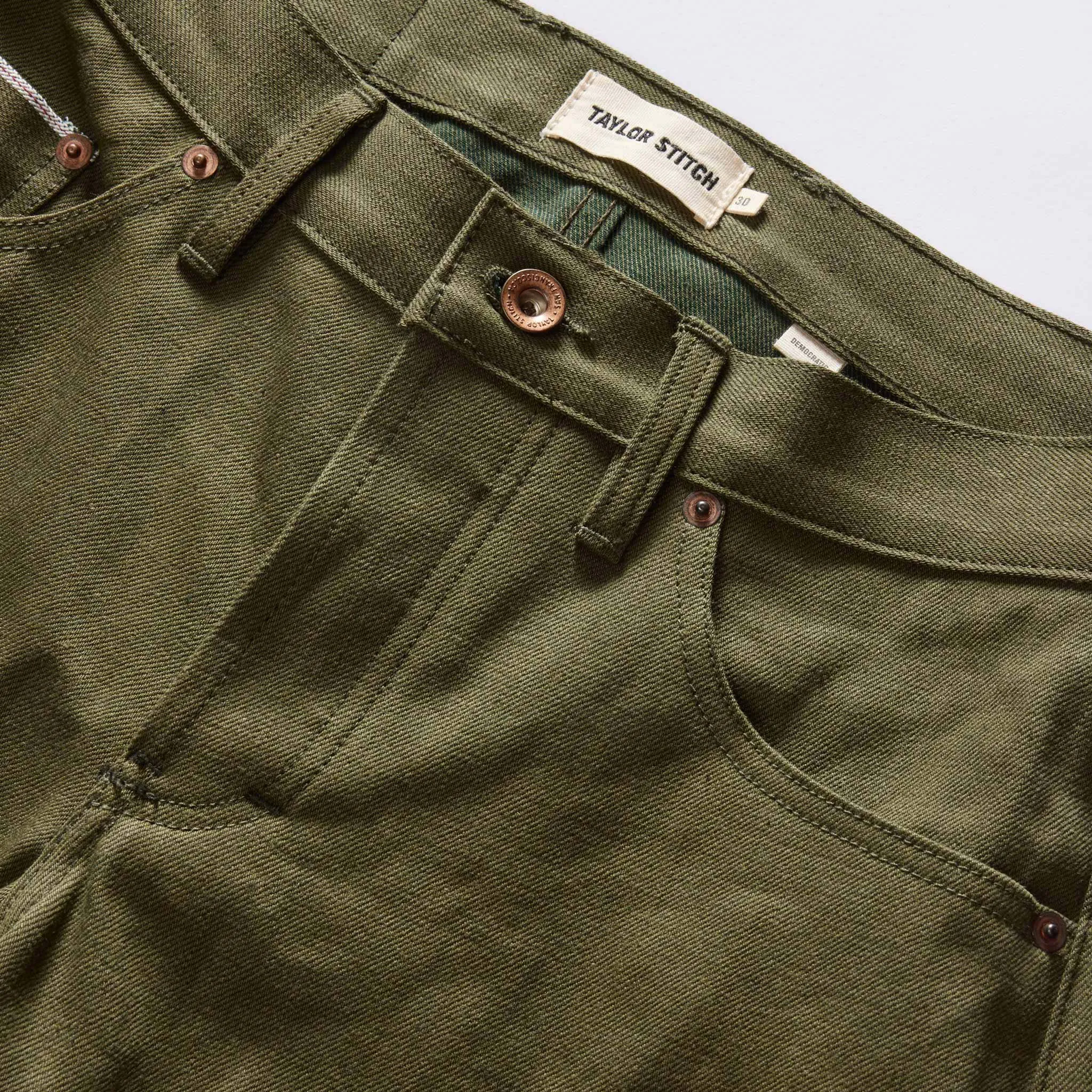 The Democratic Jean in Olive Nihon Menpu Selvage