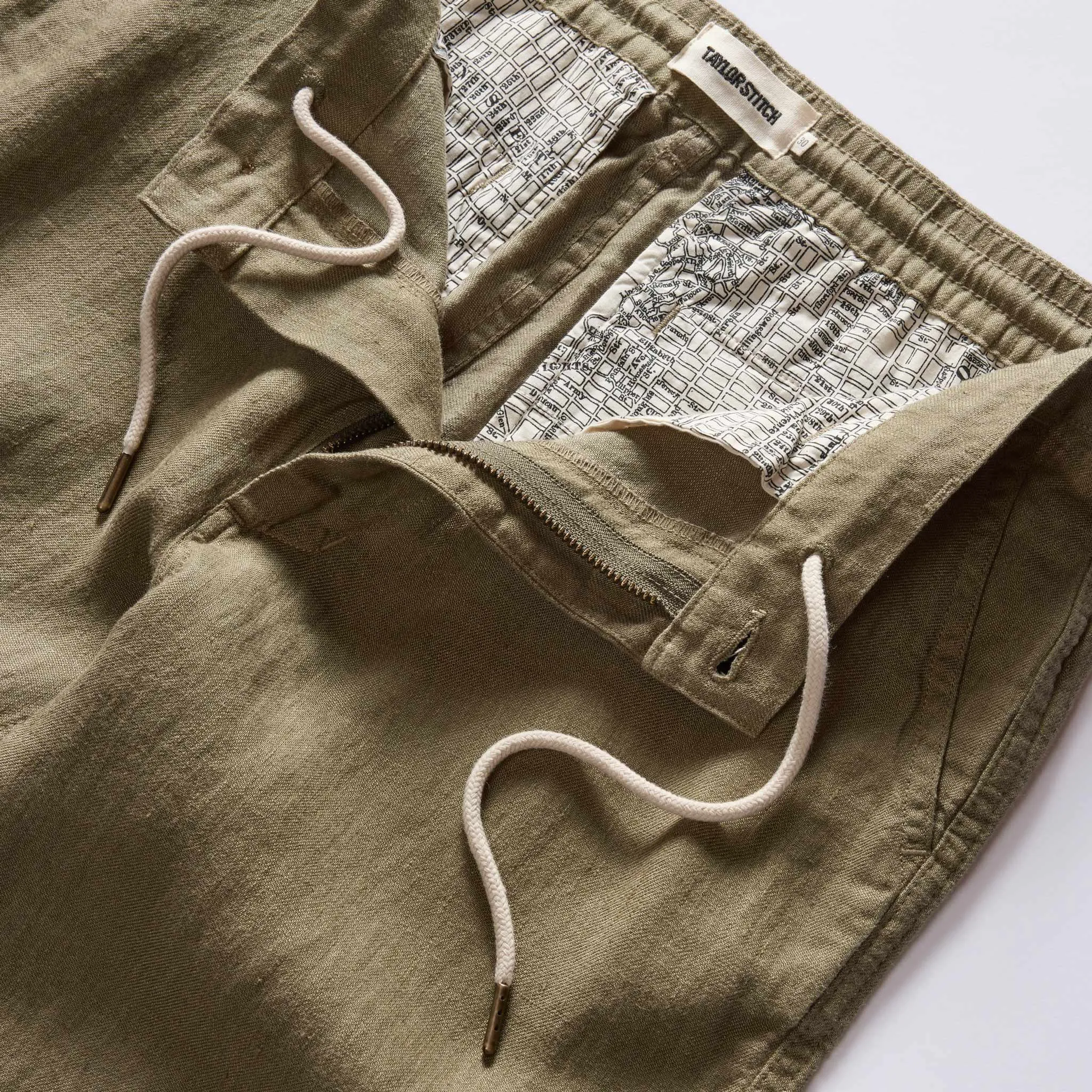 The Easy Pant in Olive Linen