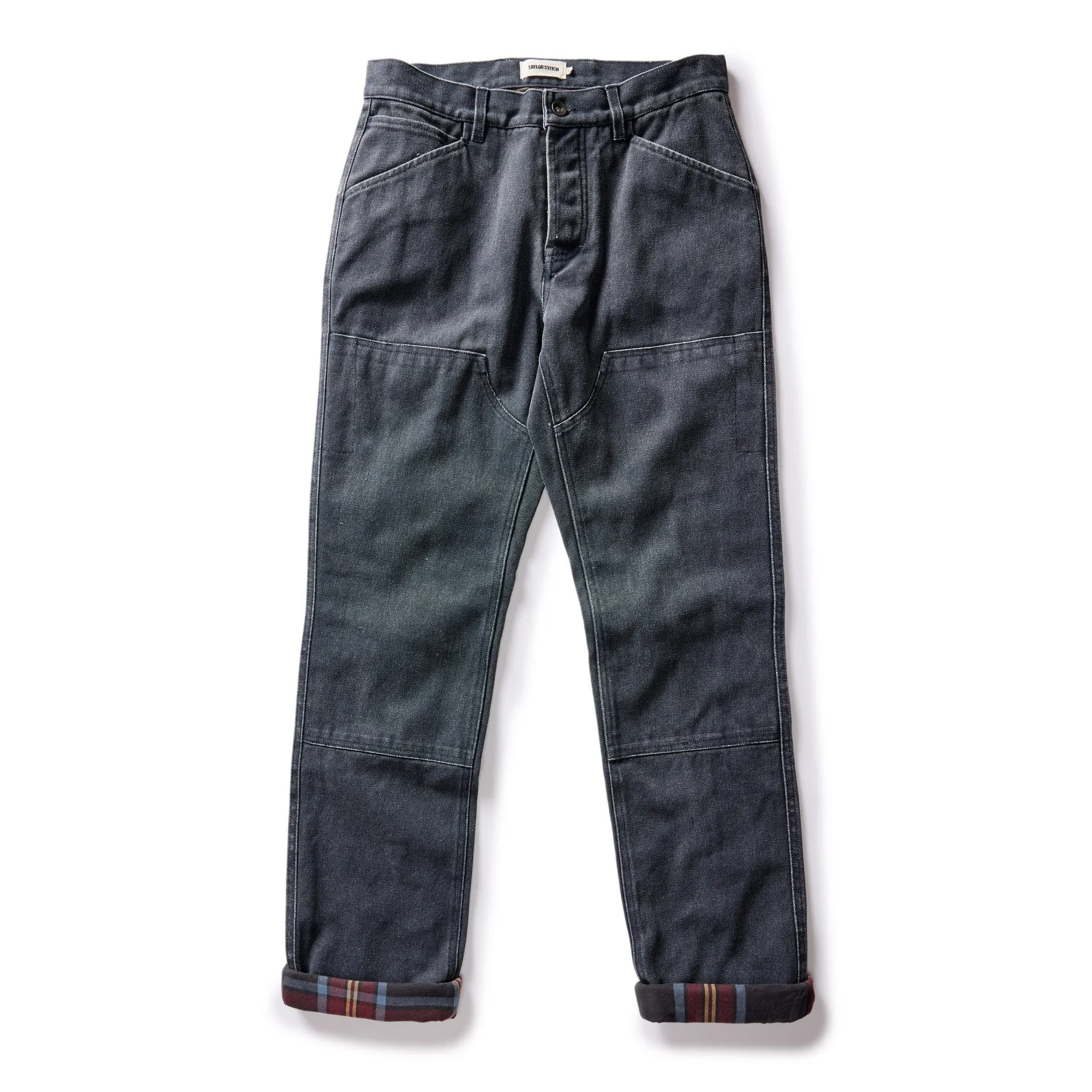 The Lined Chore Pant in Navy Chipped Canvas