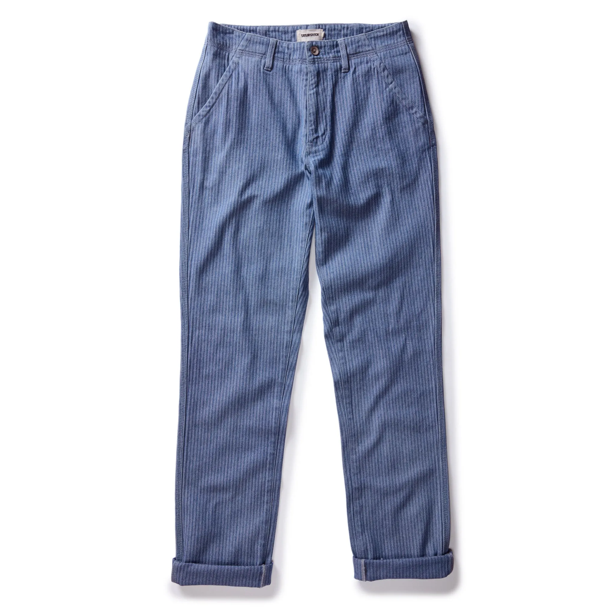 The Morse Pant in Bleached Indigo Herringbone