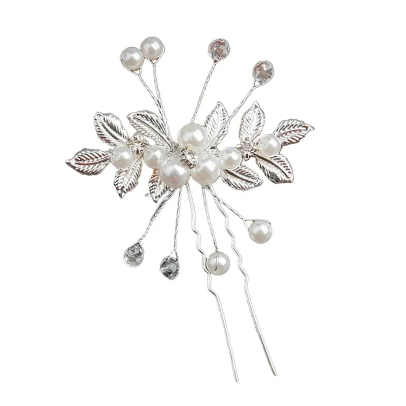 Tiara Wedding Hair Comb Clip Flower Women Wedding Hair Jewelry Headband Pearl Rhinestone Bride Headpiece Bridal Hair Accessories