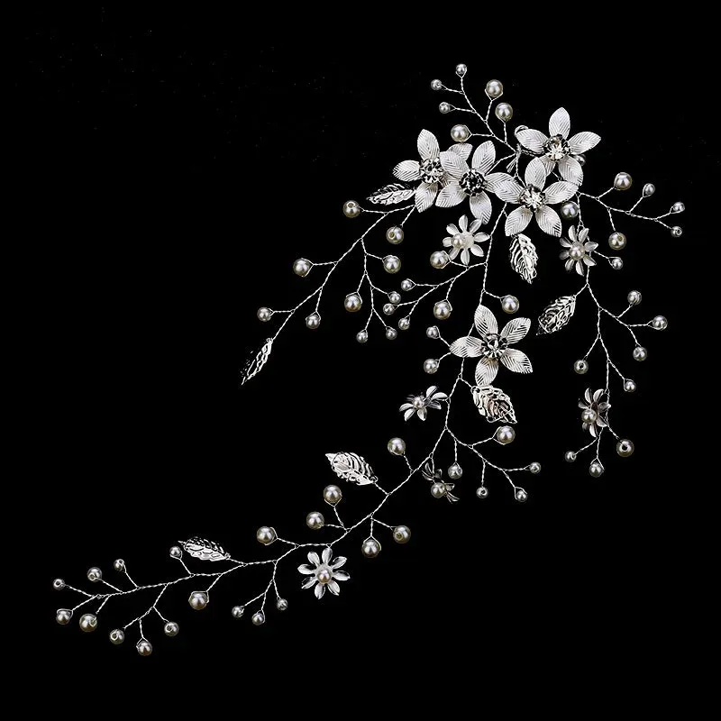 Tiara Wedding Hair Comb Clip Flower Women Wedding Hair Jewelry Headband Pearl Rhinestone Bride Headpiece Bridal Hair Accessories