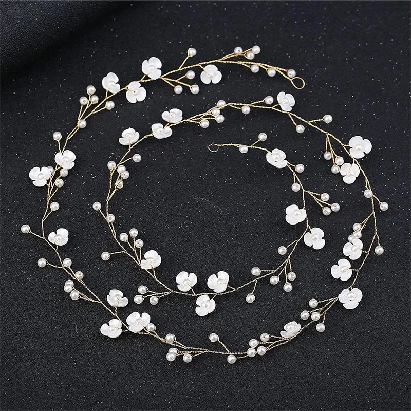 Tiara Wedding Hair Comb Clip Flower Women Wedding Hair Jewelry Headband Pearl Rhinestone Bride Headpiece Bridal Hair Accessories