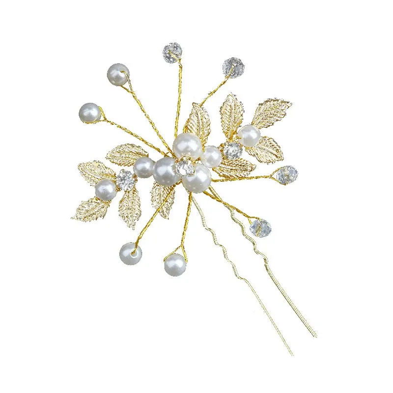 Tiara Wedding Hair Comb Clip Flower Women Wedding Hair Jewelry Headband Pearl Rhinestone Bride Headpiece Bridal Hair Accessories