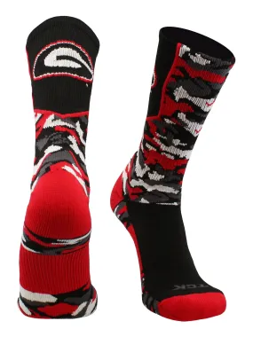 University of Georgia Bulldogs Woodland Camo Crew Socks