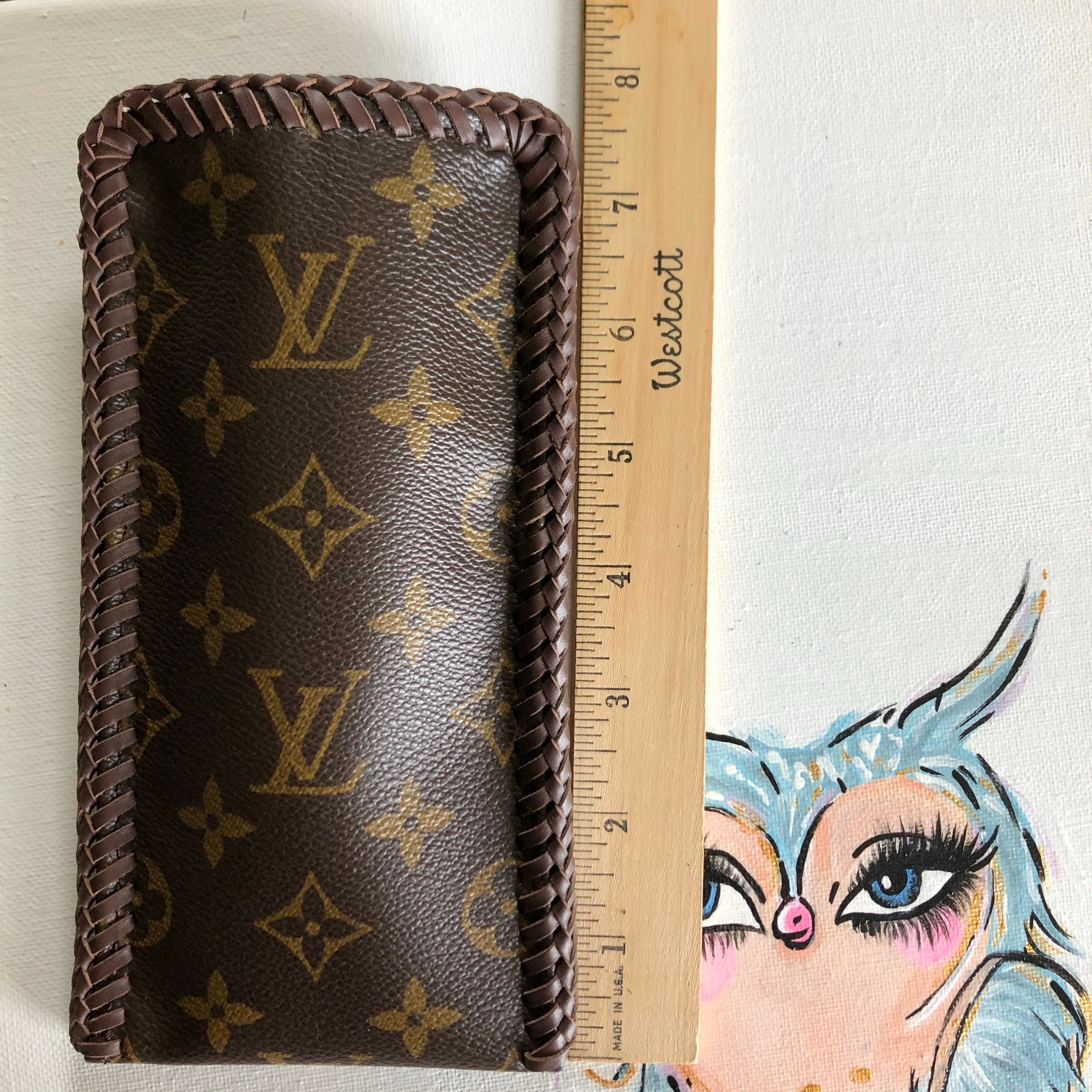 Upcycled Monogram Eyeglass Case