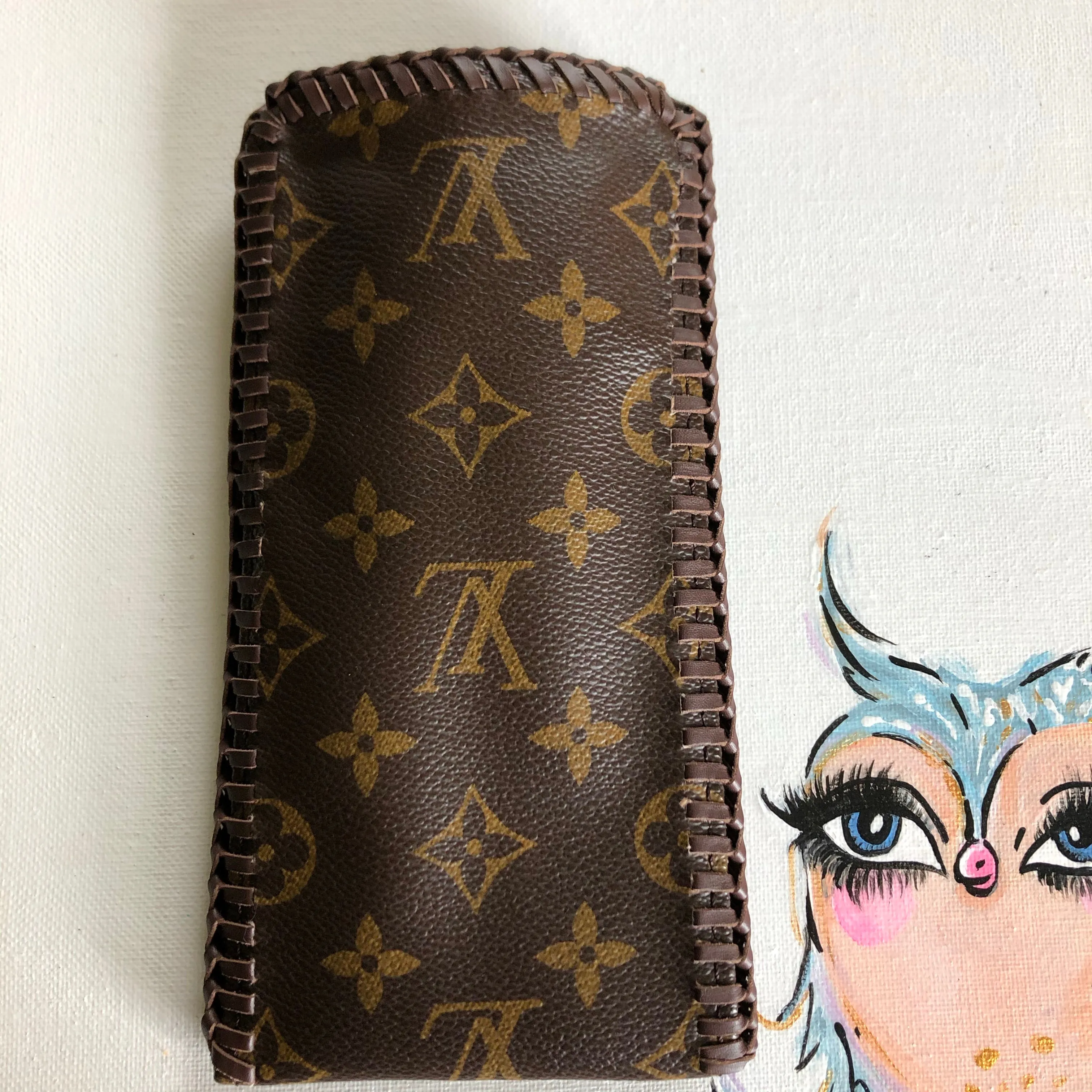 Upcycled Monogram Eyeglass Case