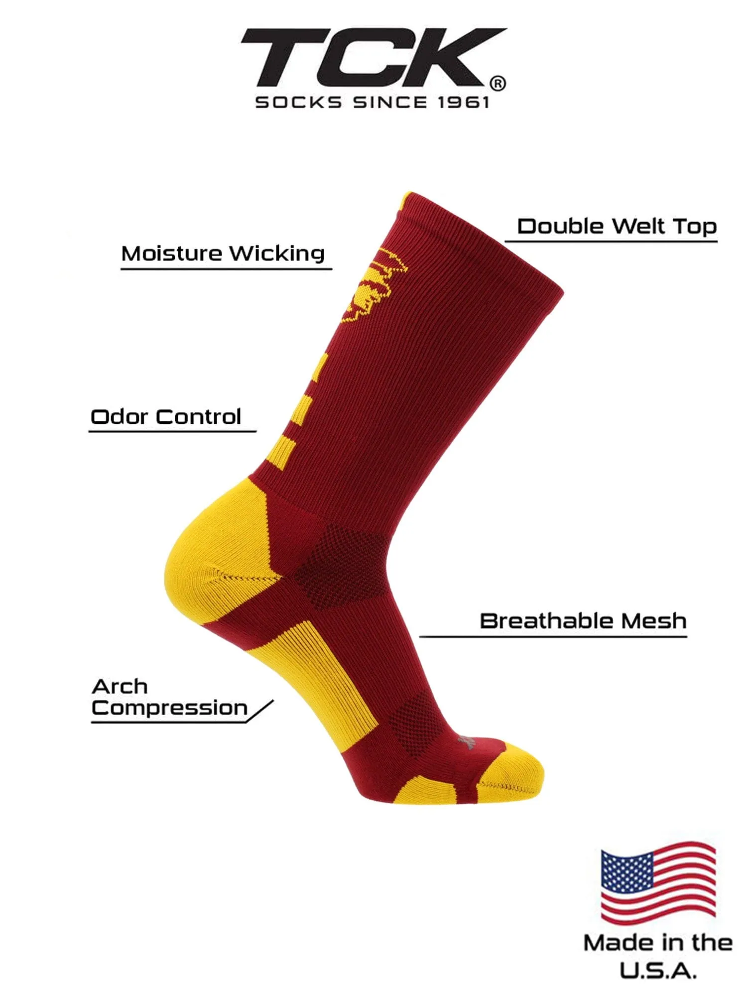 USC Trojans Baseline Crew Socks