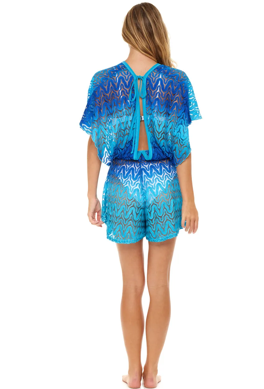 V-NECK BATWING SLEEVE ROMPER - SERPENTUS